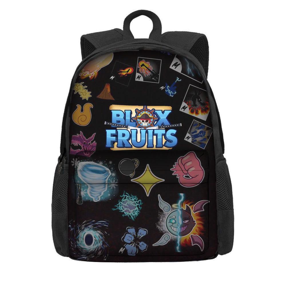 Children's backpack roblox blox fruits primary school bag polyester school bag with large capacity.
