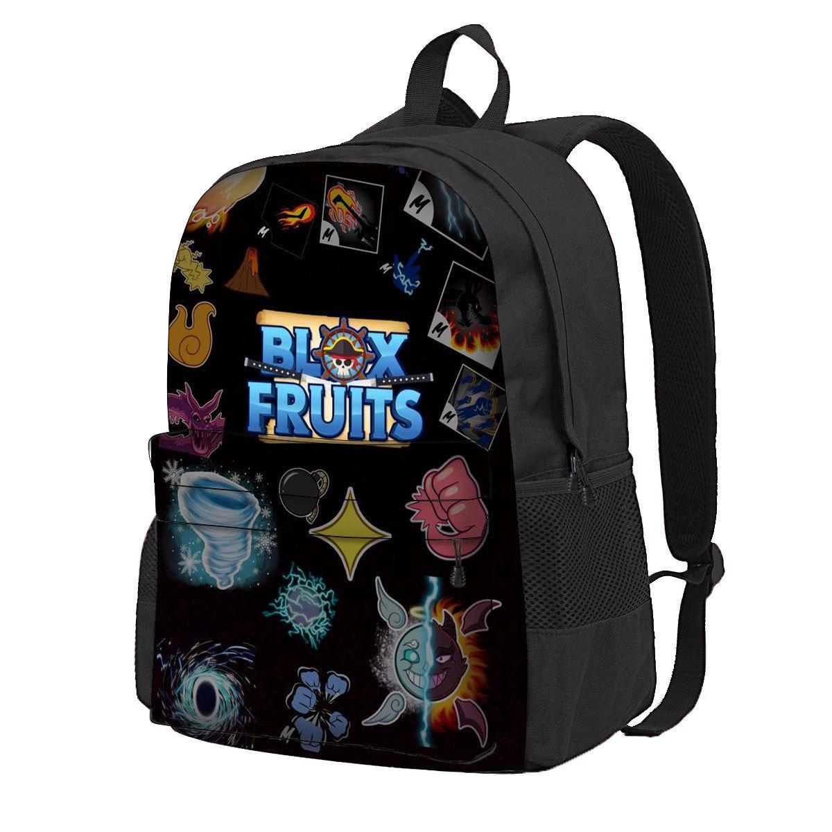 Children's backpack roblox blox fruits primary school bag polyester school bag with large capacity.
