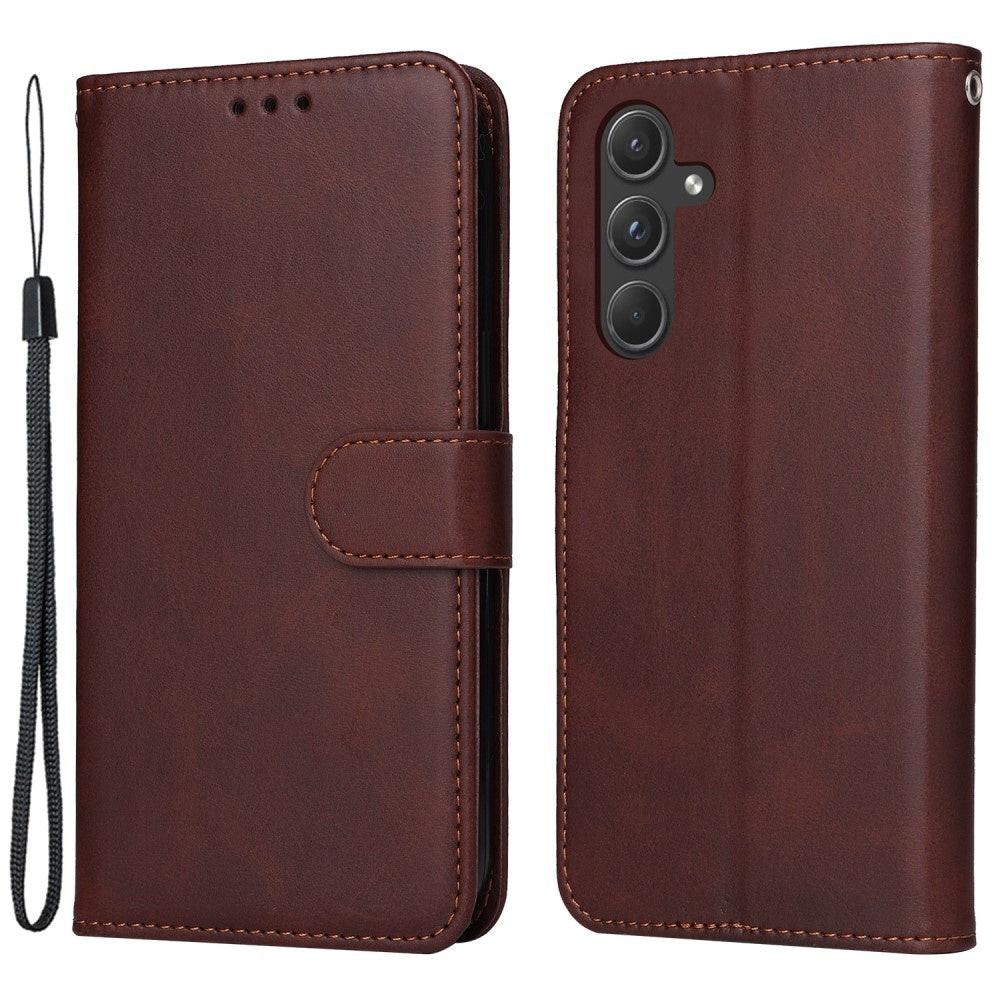 SKALO Samsung A55 5G PU Leather Wallet Case - Multiple Colors Brown Brown Brown.