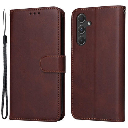 SKALO Samsung A55 5G PU Leather Wallet Case - Multiple Colors Brown Brown Brown.
