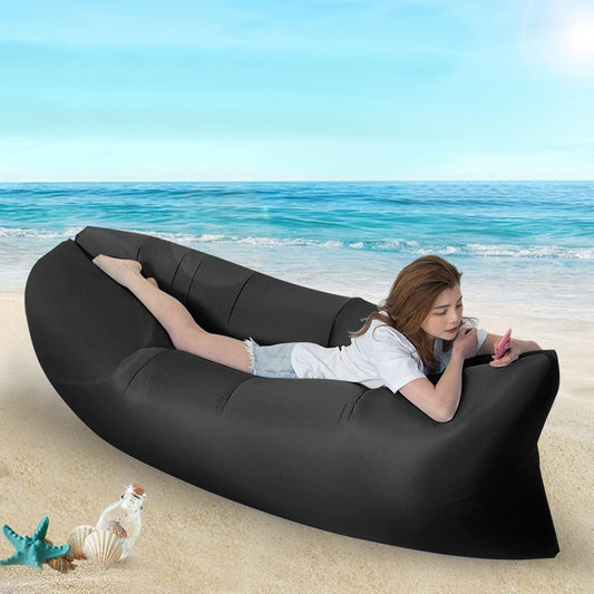 Inflatable Air Lounger with Carry Bag, Portable Inflatable Beach Lounger.