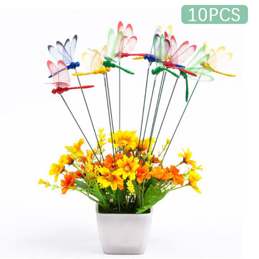 10pcs Dragonflies Insert Stick Decoration Simulation Dragonfly Ga Multi Multicolor Random color 10PCS