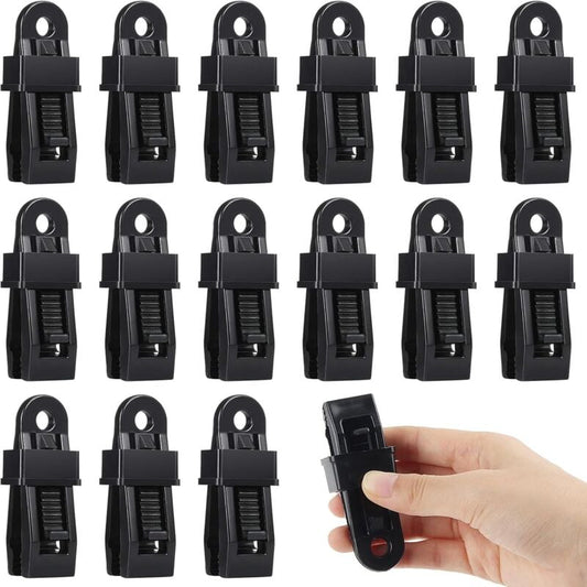 Heavy Duty Tarpaulin Clamps Black 15 Pieces for Tents Camping Boat Covers.