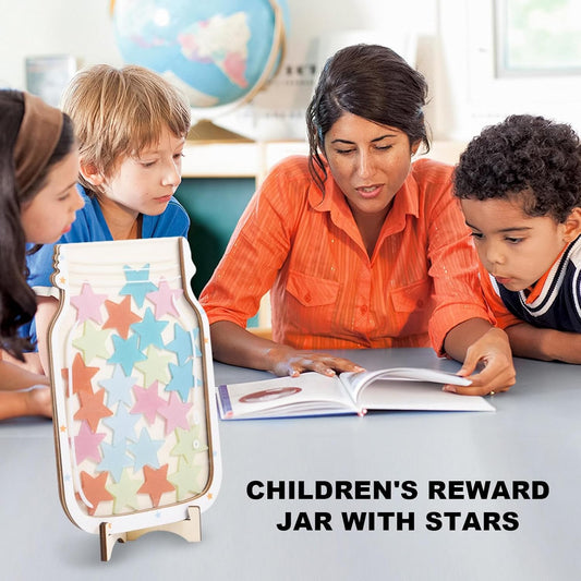 Star Reward Jar - Star and Dinosaur Reward Board, Positive Behavior Chart and Jar Reward System, Classroom Behavior Tool a.
