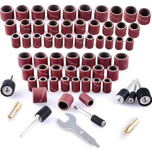 531-piece sanding roller set for Dremel rotary tools, compatible with Dremel, includes 504 sanding rollers, 24 roller sleeves, 2 self-locking chucks 1 wrench.