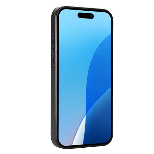 iPhone 16 Pro Case with Card Slot Leather Black.