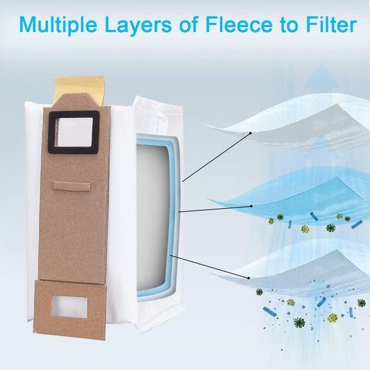 12 Vacuum Cleaner Bags for Roborock S7 S7 Plus S7 Max T7s T7s Plus, Replace-Xin.