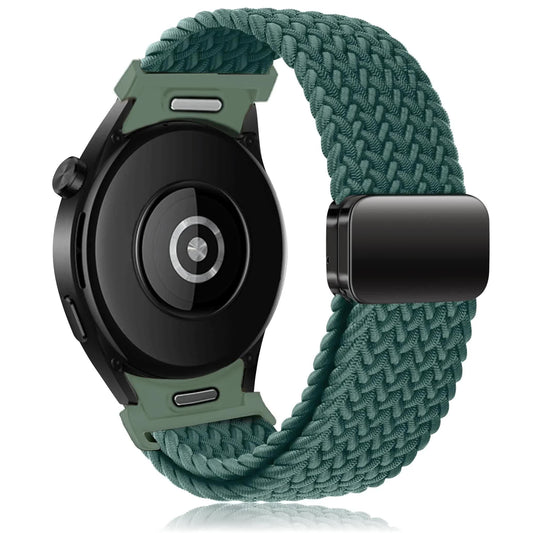 Braided Strap for Samsung Galaxy Watch 6 4 classic/5 Pro 45mm 47mm 43mm 44mm 40mm Magnetic Strap Without Gap Galaxy Watch 6 Strap Rainforest Green Rainforest Green watch 4 40mm 44mm