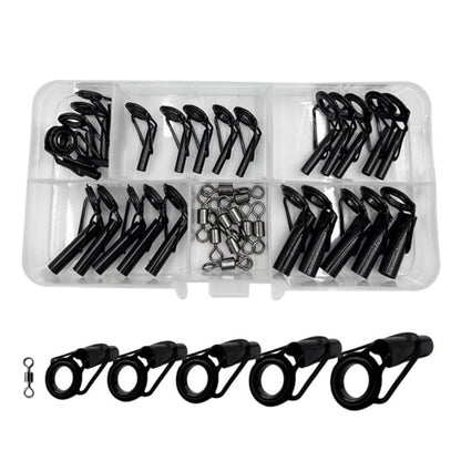 35pcs Fishing Rod Repair Kit Rings Wear-Resistant Ceramic Guide Rings Rod Eye Fishing Rod Guides Alconite Rings Set.