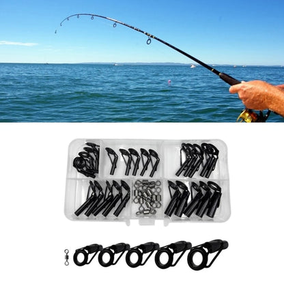 35pcs Fishing Rod Repair Kit Rings Wear-Resistant Ceramic Guide Rings Rod Eye Fishing Rod Guides Alconite Rings Set.