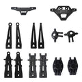 For XLH Hosim 9125 RC Car 14pcs Front Rear Upper Lower Control Arm Control Stub Axle Bumper Black.
