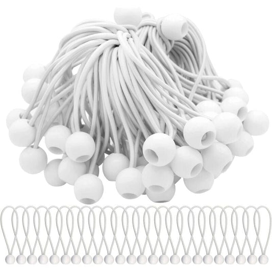 50 elastic rubber straps with balls for marquees, tents, banners, tarpaulins.