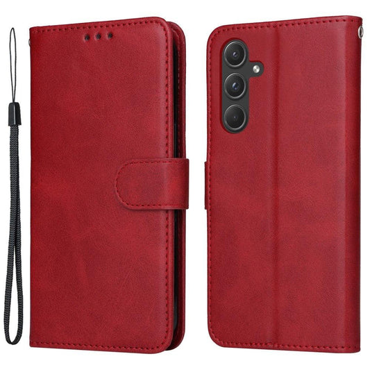SKALO Samsung A55 5G PU Leather Wallet Case - Multiple Colors Red.