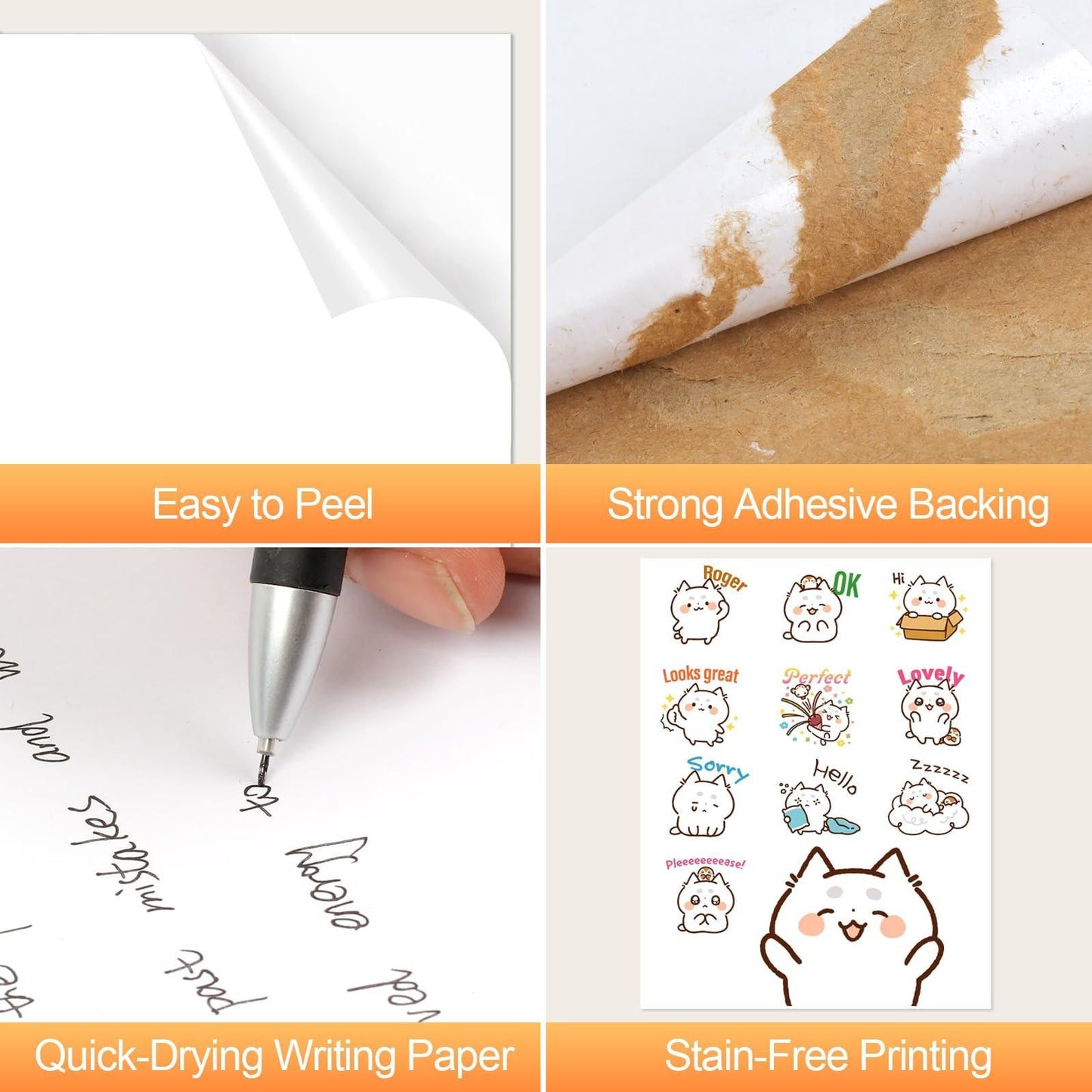 Printable Sticker Paper for Inkjet Printers, 50 Sheets A4 Matte Sticker Paper for Printers, Full Sheet Labels, Sticker Paper.