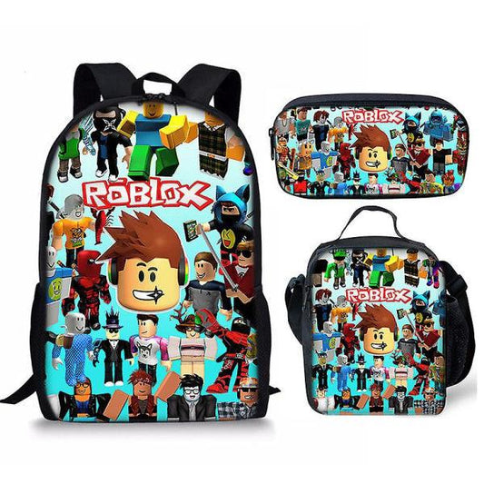 3D Roblox Backpack, Lunch Bag and Pencil Case, 3-pack pencil case.
