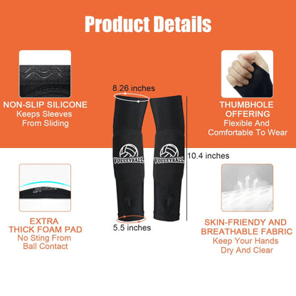 Volleyball Knee Pads & Arm Guards, Equipment with High Protection Plate Volleyball Knee Pads Thumb Hole Arm Guards for Women Teenage Girls Training