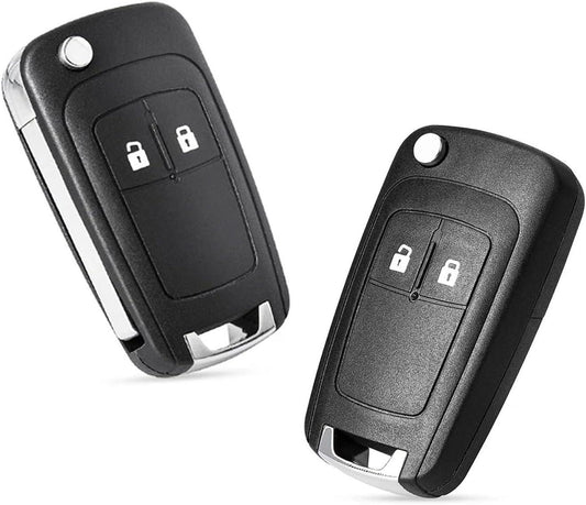 Remote Control Car Key Case Replacement Compatible with Vauxhall Opel Astra Insignia Vectra Zafira Meriva Mokka Key Shell (With Blade) 2 Buttons 2pcs.