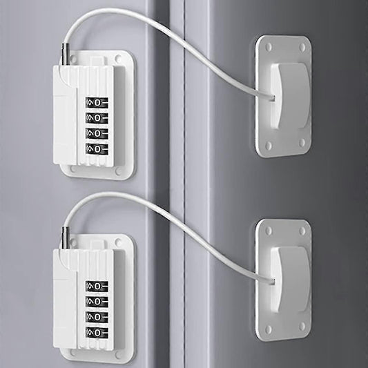 Self-Adhesive Refrigerator Lock Pack for Adults, White, Combination Lock, Refrigerator Safety Lock, for Children, Electric Mini Fridge, Door - perfect-max.