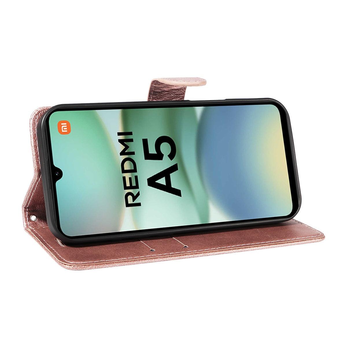 SKALO Xiaomi Redmi A5 4G PU Leather Wallet Case - More Colors_MGF Pink gold Pink gold.