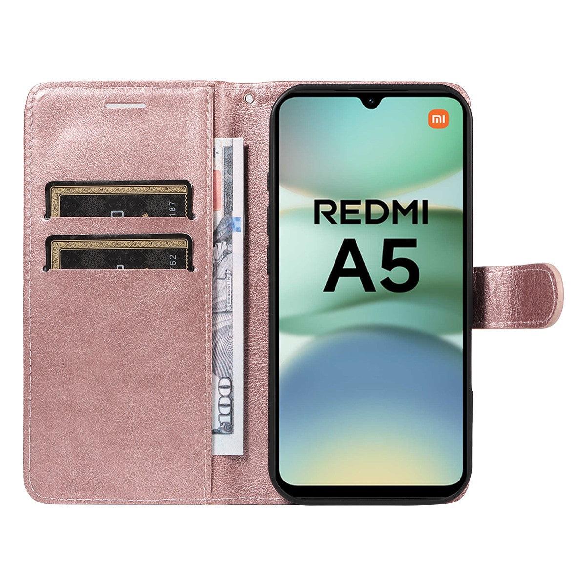 SKALO Xiaomi Redmi A5 4G PU Leather Wallet Case - More Colors_MGF Pink gold Pink gold.