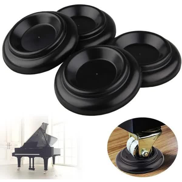 /NN/4 pcs Hardwood Piano Mats with Foam Pads, Piano Wheels, Solid Wheels for Piano, ABS Furniture Foot Protectors Black{sl}.