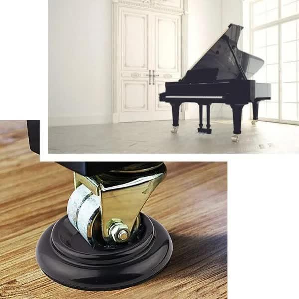 /NN/4 pcs Hardwood Piano Mats with Foam Pads, Piano Wheels, Solid Wheels for Piano, ABS Furniture Foot Protectors Black{sl}.