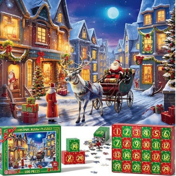 24-day puzzle advent calendar, Blind Box, Red. Hover Image