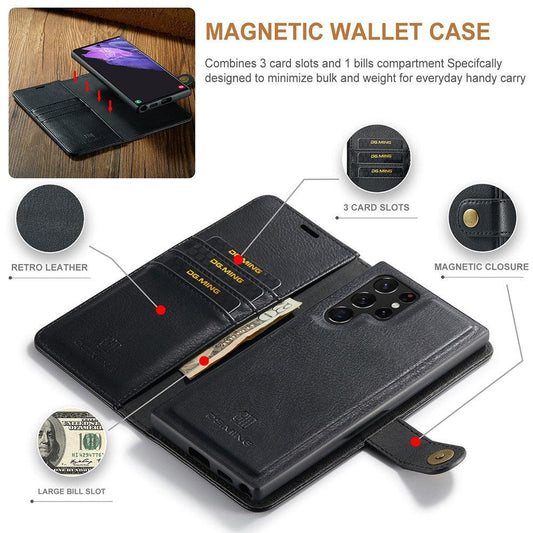 DG.MING 2-in-1 Magnetic Wallet Samsung Galaxy S22 Ultra Black_max.