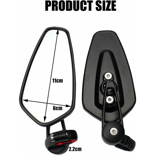 2pcs Motorcycle Handlebar Rearview Mirrors Motorcycle Rearview Mirrors for XJ6 MT01 MT03 MT07 MT09 (Black).