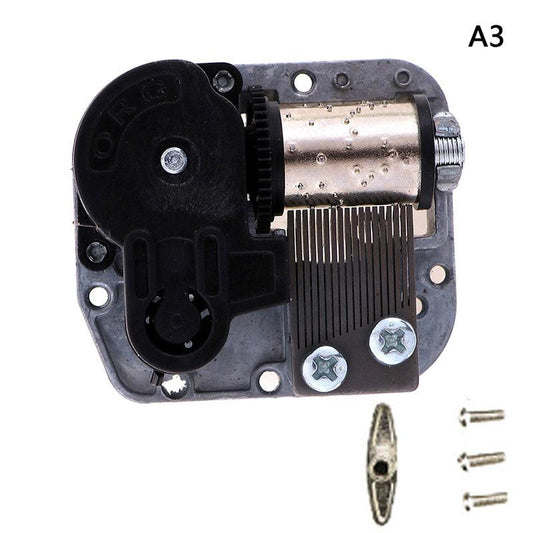 Mechanical DIY Music Box Sankyo Musical Movement + Screws + Black A3:Merry Christmas.