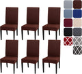 Set of 4 or 6 Chair Covers, Stretchy, Removable, Washable Chair Covers, Decorative Protectors for Hotel, Cafe -tfrf coffee 6pcs