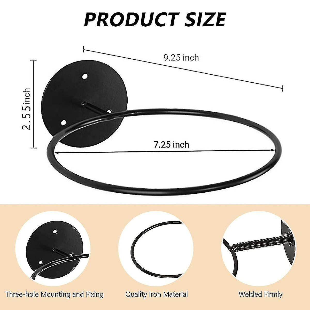 3pcs Wall Mounted Ball Rack Iron Basketball Storage Display Holder Football Rugby Hanging Rack Space Saving - Perfect Black 3pc.