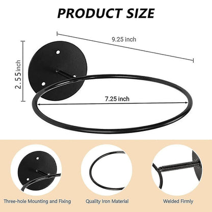 3pcs Wall Mounted Ball Rack Iron Basketball Storage Display Holder Football Rugby Hanging Rack Space Saving - Perfect Black 3pc.