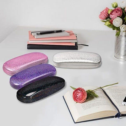 (4 pcs) Glasses Case, Unisex Hard Shell Glasses Case Protect