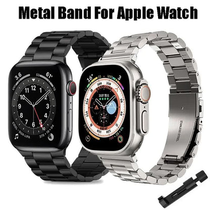 Stainless Steel Bracelet for Apple Watch Band 49mm 45mm 44mm 42mm Watch Metal Bracelet for Iwatch Series 9 8 7 6 5 Titanium Color