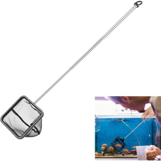 Adjustable Telescopic Fishing Net for Aquarium, Extendable Handle Fishing Landing Net, Mini Foldable Net for Aquarium, 1 Pack.