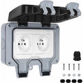 Waterproof Socket Double Outdoor Power Socket IP66 Waterproof Wall Socket 16A.