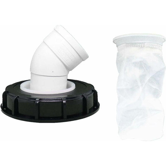 45Â° IBC Water Filter with Lid, 163mm Nylon Rainwater Filter, Washable, Compatible with IBC Water Tank DN 150.
