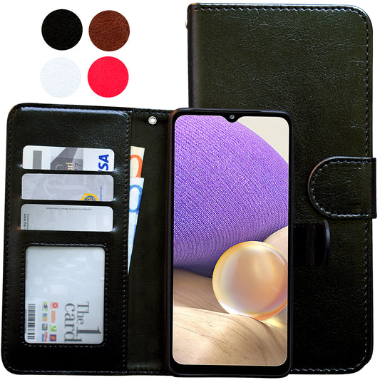 Samsung Galaxy A32 5G - Leather Case / Protection Black_max Black