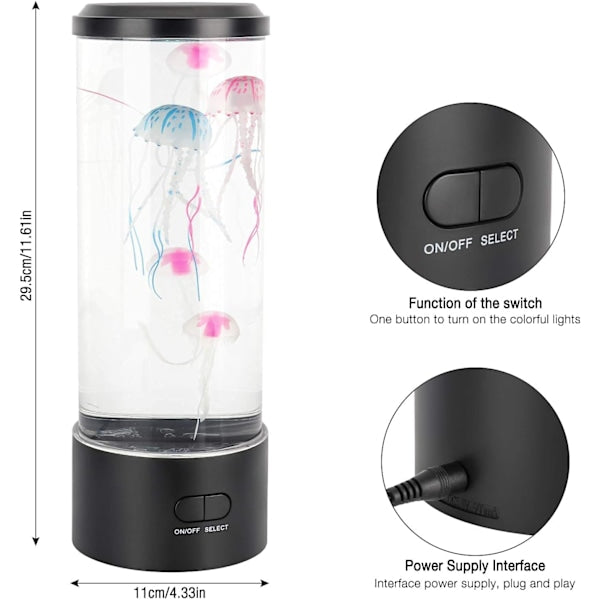 Jellyfish Lamp, Jellyfish Lava Lamp Aquarium Jellyfish Lamp LED Light 7 Colors with USB for Children's Bedroom Christmas Gift Birthday Gift