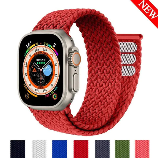 Braided Solo Loop for Apple Watch Ultra band 49mm 45mm 41mm 44mm 40mm 42mm bracelet iWatch series 9 7 SE 8 6 5 4 3 band SummerU SummerU 38 40 41mm-S