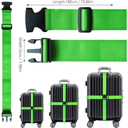 Suitcase 4-piece Luggage Strap Luggage Strap Set Cross Luggage Strap Adjustable Suitcase Strap Buckle Suitcase Strap RED