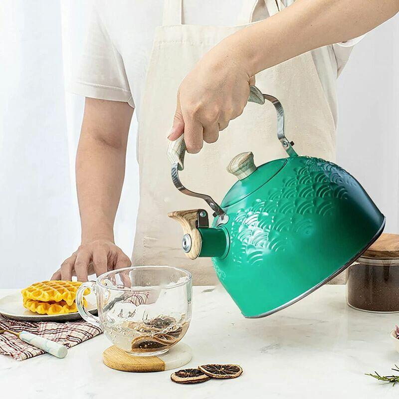 Kettle 2.5L Stainless Steel Whistling Kettle for Induction and Gas Stove Wood Stove.