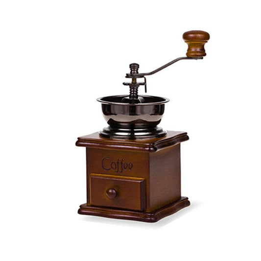 Wooden Coffee Grinder Vintage Antique Ceramic Hand Cranked Coffee Grinder with Retro Style Wooden Coffee Grinder-tfrf.