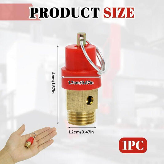 Air Compressor Safety Valve G1/4 Male Connector 115 PSI Set Pressure Red Capsule Compressor Air Pressure Safety Valve 1pc.