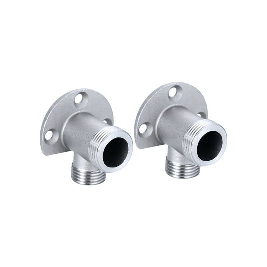 Installation kit for connecting hose to exposed tap. Outdoor shower system thermostatic mixer conversion built into the surface.