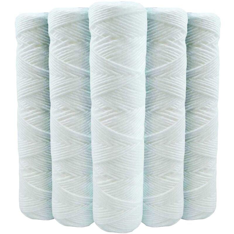 5-Pack 9 3/4 Inch Anti-Sediment Water Filter Cartridges - 20 Micron Compatible with 10 Inch Filter_MGF.