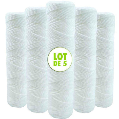 5-Pack 9 3/4 Inch Anti-Sediment Water Filter Cartridges - 20 Micron Compatible with 10 Inch Filter_MGF.