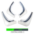 pcs Mudguards for Tesla Model 3 Front Rear Mudguard Fender Kit White Model 3_tfrf White Model 3.