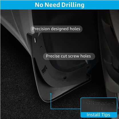 pcs Mudguards for Tesla Model 3 Front Rear Mudguard Fender Kit White Model 3_tfrf White Model 3.